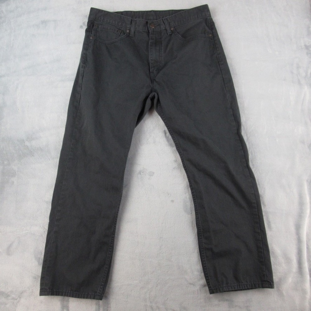 Levis 505 Regular Fit Jeans Mens 36x30 Charcoal‎ Grey Black 00505-0716 Denim